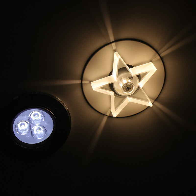 Led Mini Star Flush Mount Ceiling Lamp With Crystal Shade - Simplistic Lighting Solution Clear