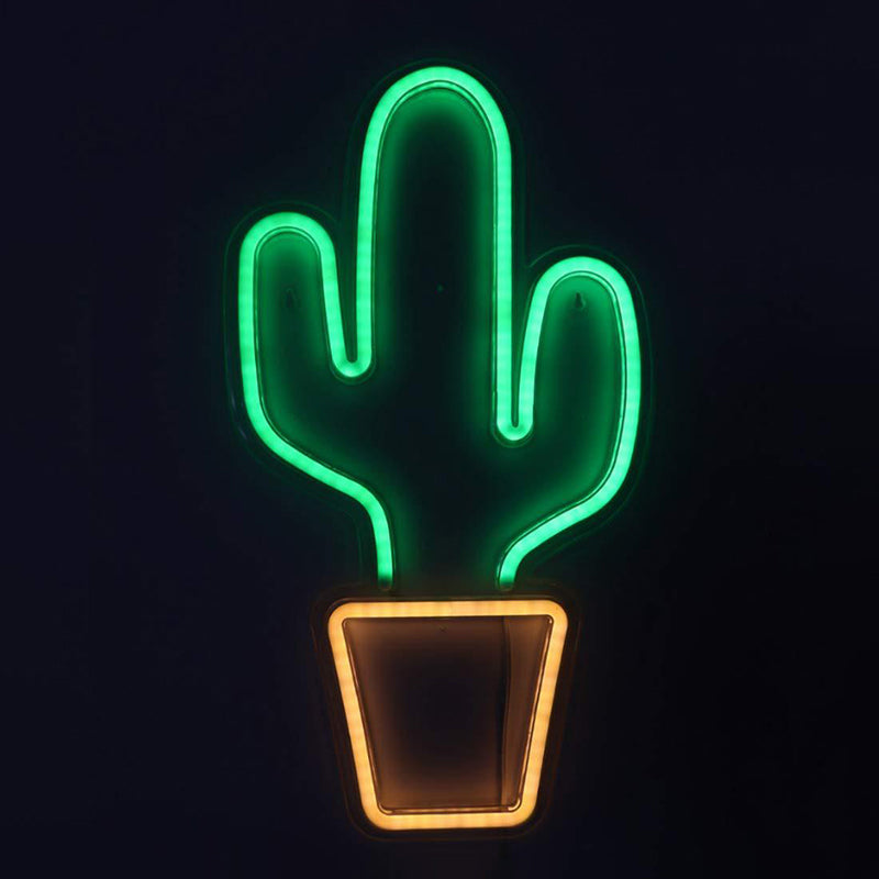 Kids Led Nightstand Light: White Cactus-Shaped Potted Night Lighting