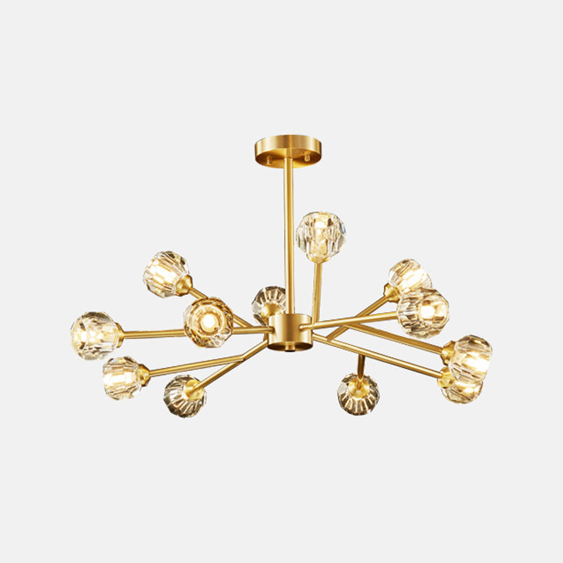 Postmodern Crystal Ball Chandelier With Brass Finish And Multiple Light Options 12 /
