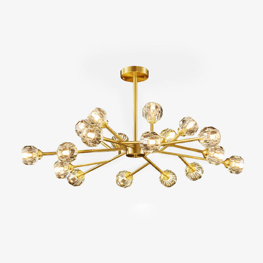 Postmodern Crystal Ball Chandelier With Brass Finish And Multiple Light Options 18 /