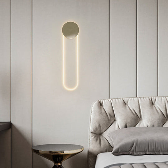 Gold Led Bedroom Wall Mount Light Fixture - Contemporary Oblong Lighting Ideas / 39