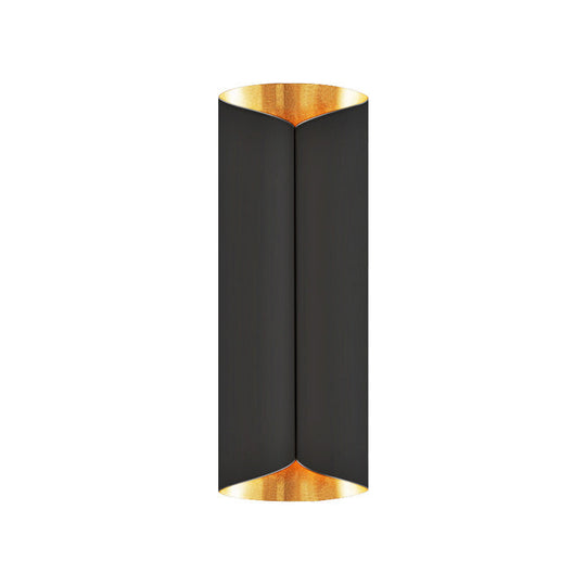 Minimalist Twist Wall Sconce With Metallic 2-Bulb Light Fixture For Porch Black / 16.5