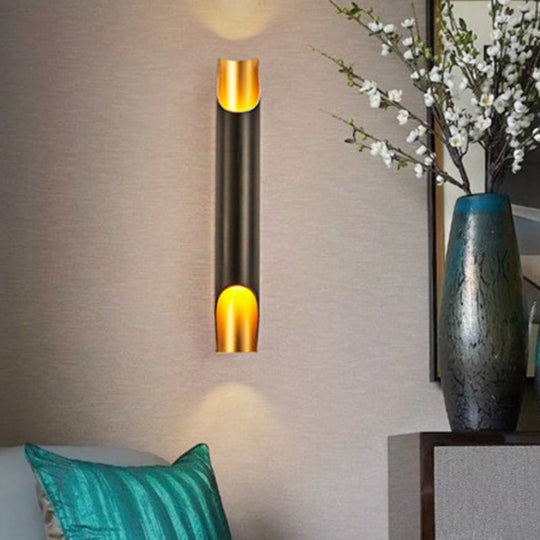 Sleek Aluminum Wall Light Sconce For Beveled Tube Mount - Ideal Living Rooms