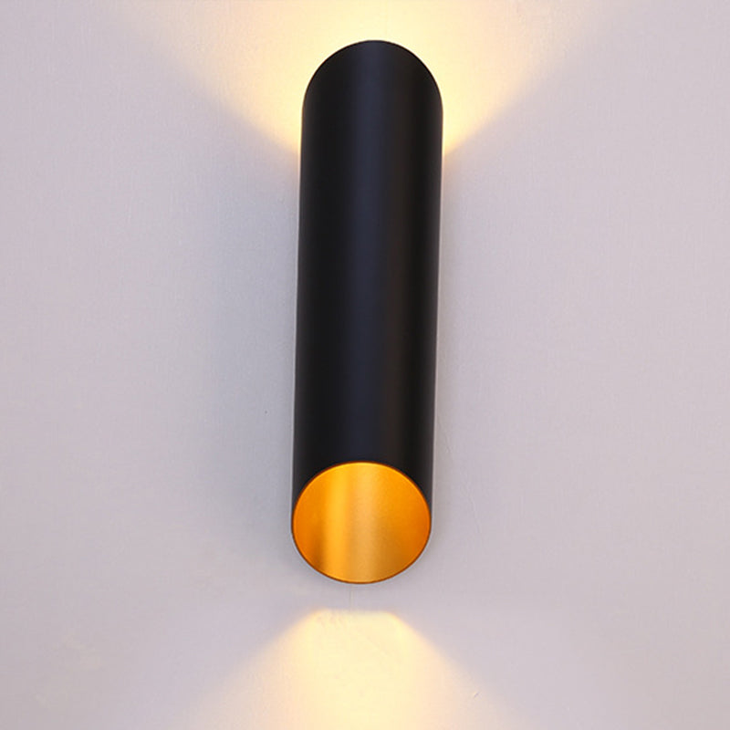 Minimalist Aluminum Wall Lamp 2-Light Corridor Fixture In Black