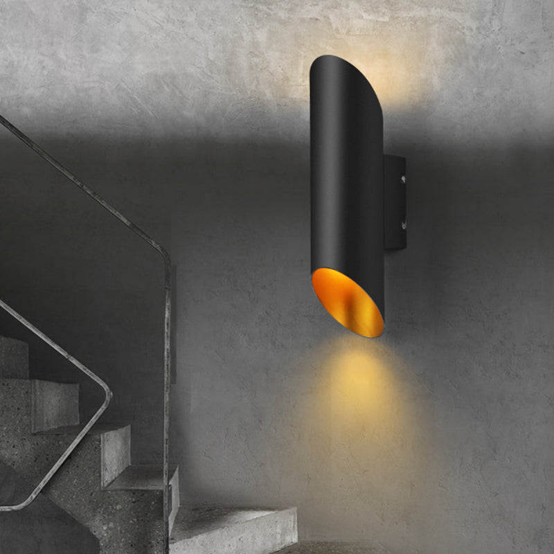 Minimalist Aluminum Wall Lamp 2-Light Corridor Fixture In Black
