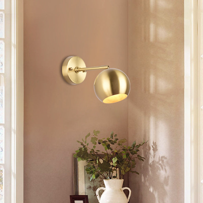 Brass Metal Geometry Wall Sconce - Modern 1 Bulb Light Fixture For Dining Room / B