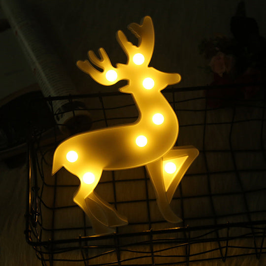 Deer-Designed White Led Night Lamp For Kids Bedrooms