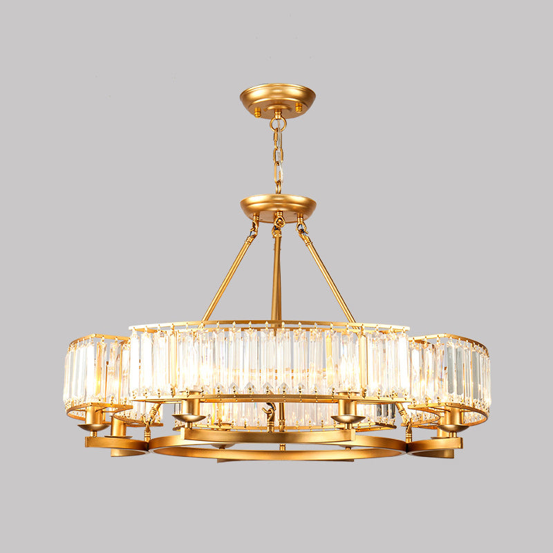 Crystal Circle Chandelier: Classic Living Room Led Ceiling Light