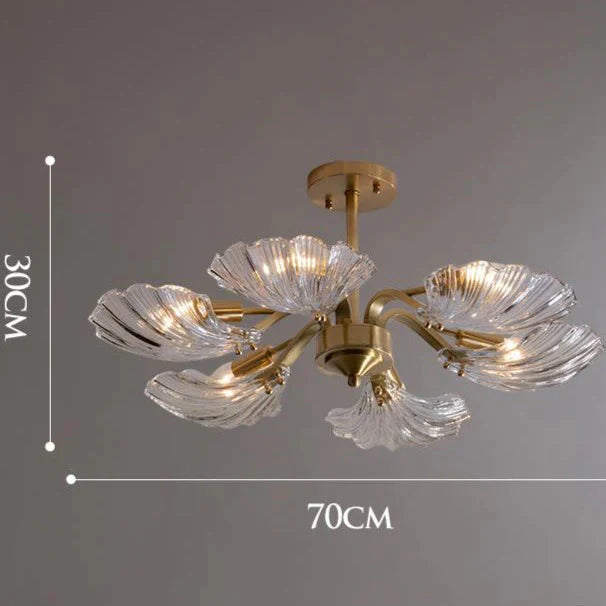 Luxury Modern Living Room Shell Copper Ceiling Lamp 6