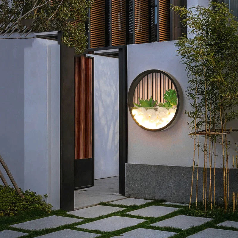 New Modern Art Plant Outdoor IP65 Waterproof LED Wall Lighting Garden Porch Sconce Light Black Sconce Luminaire 96v 220V
