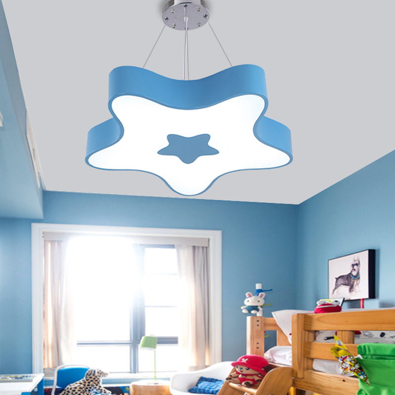 Colorful Star Chandelier Led Light For Kids With 3 Settings: Playful Yet Functional! Blue / 18 Warm
