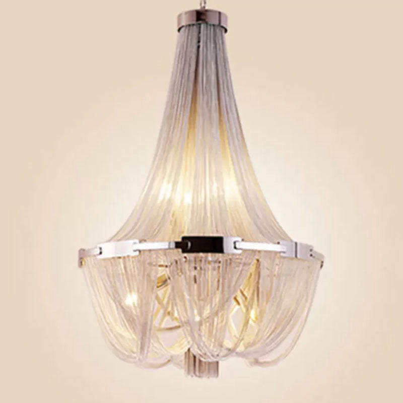 Modern 16-Bulb Hanging Chandelier Pendant with Aluminum Shade