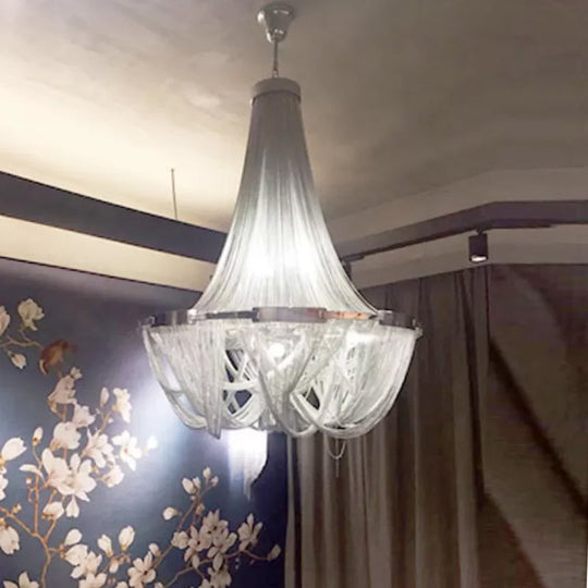 Modern 16-Bulb Hanging Chandelier Pendant with Aluminum Shade