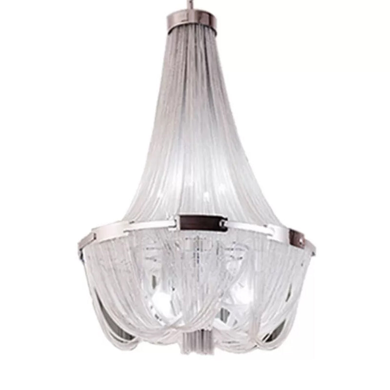 Sleek 16-Bulb Hanging Chandelier Pendant - Simple Aluminum Shade Down Lighting