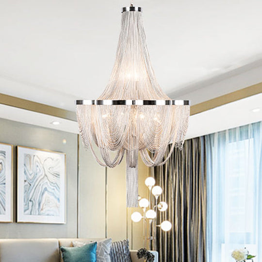 Modern Aluminum Led Pendant Draping Chandelier Light Fixture For Living Room