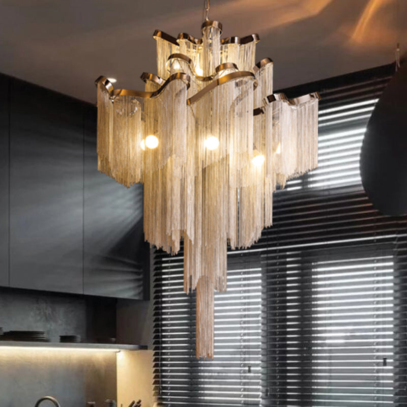 Nordic Led Aluminum Pendant Light Fixture For Living Room Gold