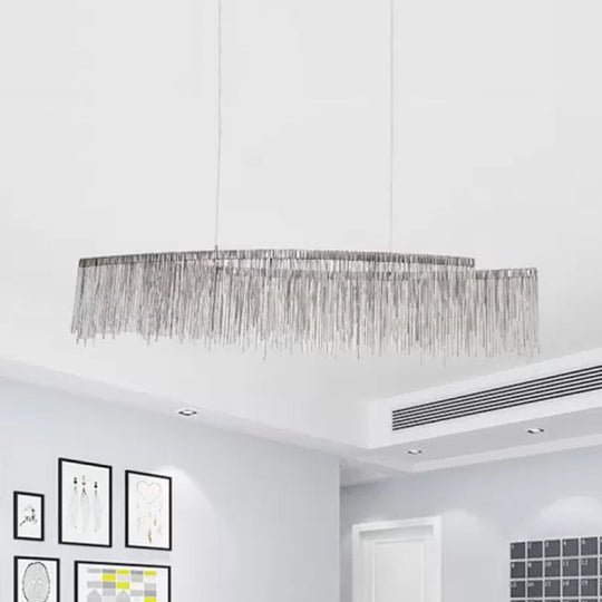 Modern Led Ceiling Chandelier Pendant With Aluminum Shade - Perfect For Living Room