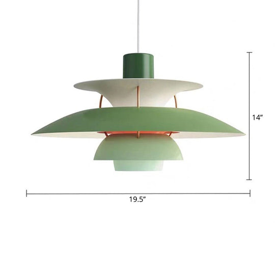 Sleek Metal Pendulum Ceiling Lamp With Tiered Design For Dining Room