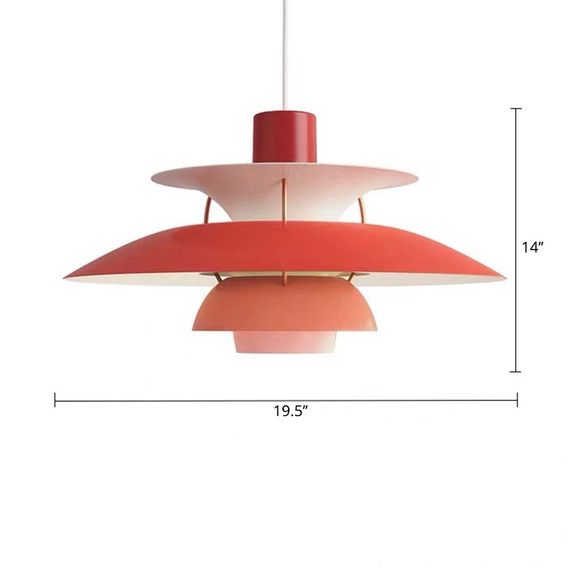 Sleek Metal Pendulum Ceiling Lamp With Tiered Design For Dining Room