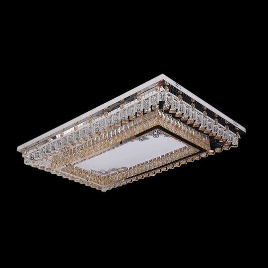Modern Clear Crystal Led Flush Mount Ceiling Light For Living Room