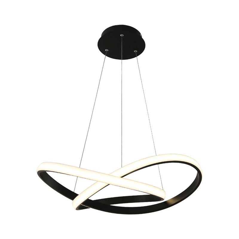 Sleek Curves Ceiling Light: Modern Led Chandelier Pendant In Warm/White Light Seamless Design