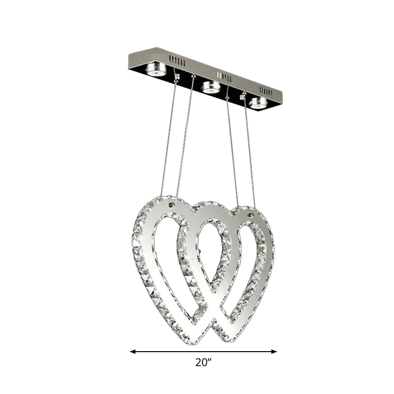 Modern Clear Crystal Led Chandelier For Dining Room - Geometry Frame Pendant Light