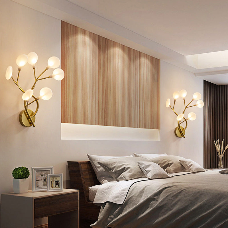 Glowing Acrylic Led Wall Light For Modern Bedside Lighting Gold