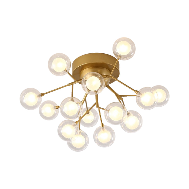 Modern Led Flushmount Ceiling Lamp - Metallic Contemporary Lighting For Bedroom 15 / Gold Bubble