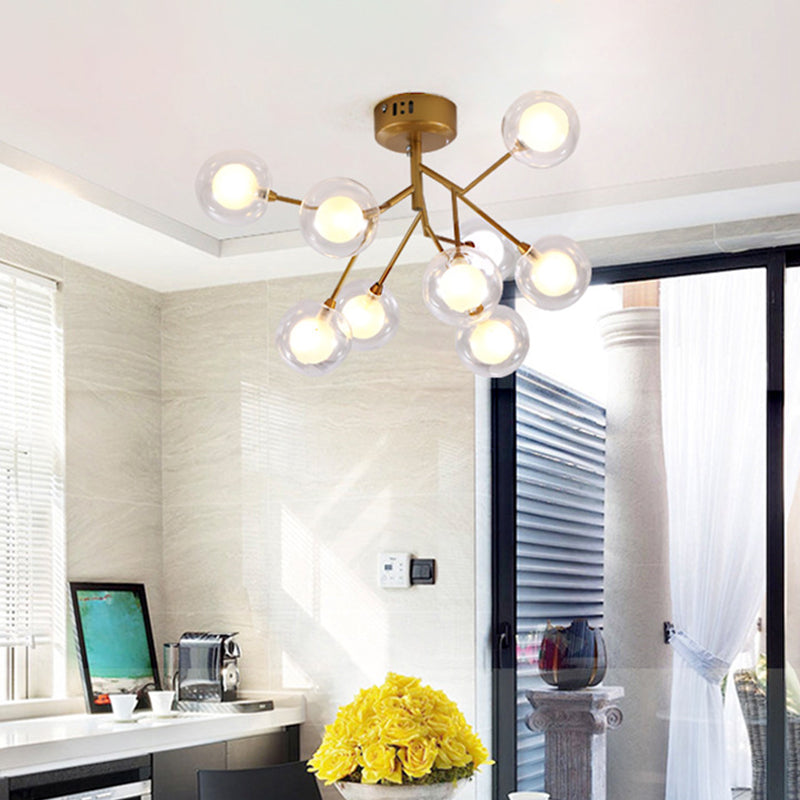 Modern Led Flushmount Ceiling Lamp - Metallic Contemporary Lighting For Bedroom 9 / Gold Bubble