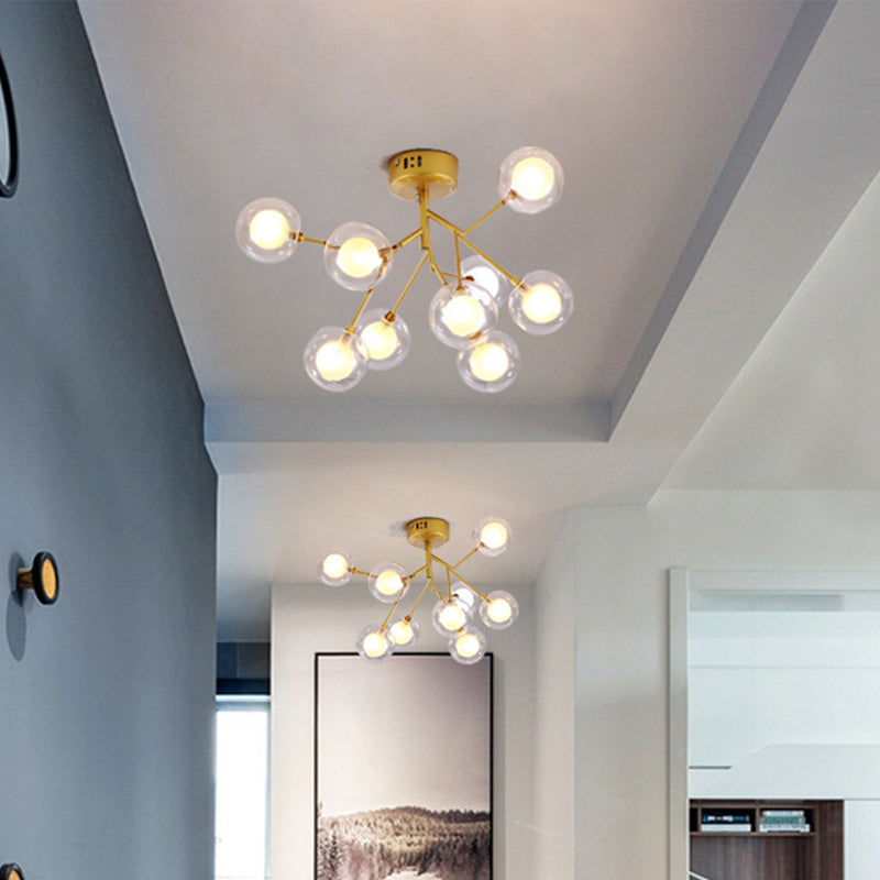 Modern Led Flushmount Ceiling Lamp - Metallic Contemporary Lighting For Bedroom