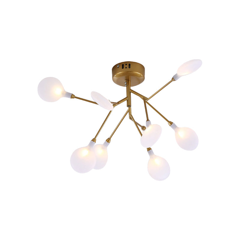 Modern Led Flushmount Ceiling Lamp - Metallic Contemporary Lighting For Bedroom 9 / Gold Leaf
