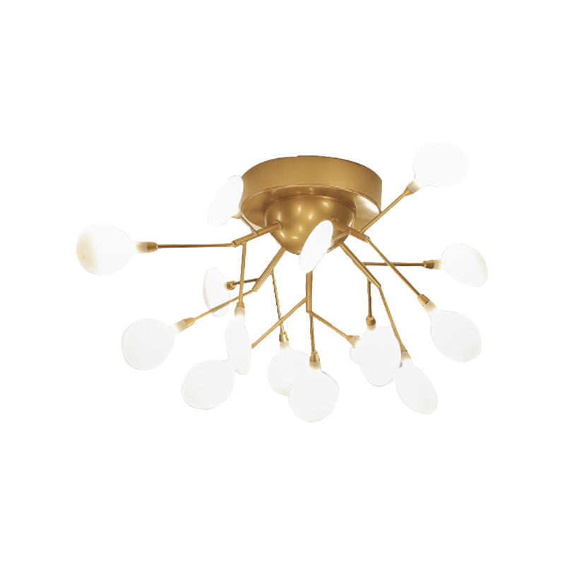 Modern Led Flushmount Ceiling Lamp - Metallic Contemporary Lighting For Bedroom 15 / Gold Leaf