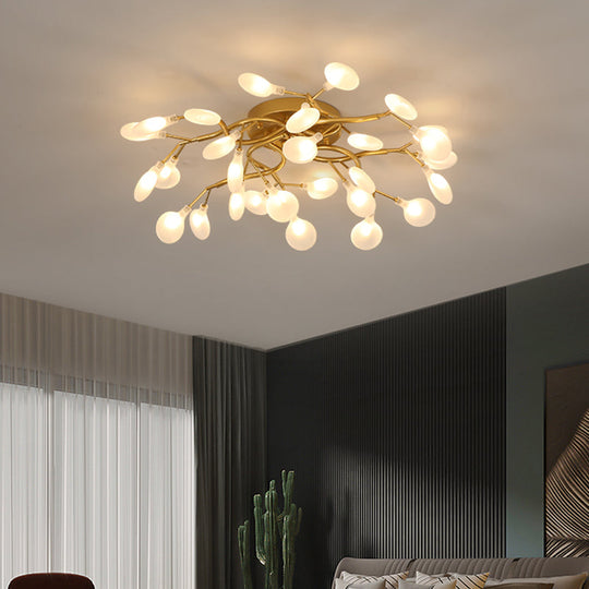 Contemporary Firefly Flush Mount Led Ceiling Light For Living Rooms 28 / Gold White