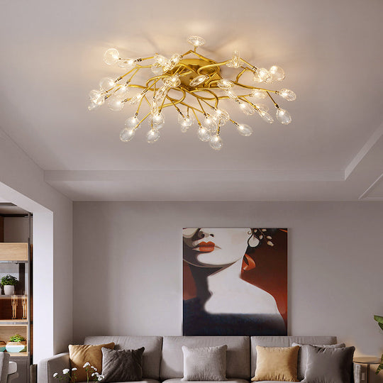 Contemporary Firefly Flush Mount Led Ceiling Light For Living Rooms 42 / Gold Clear