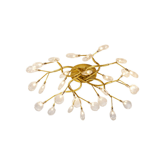 Contemporary Firefly Flush Mount Led Ceiling Light For Living Rooms 28 / Gold Clear