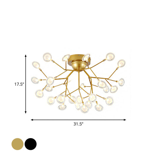 Modern Leaf-Shaped Led Ceiling Lamp For Bedroom - Acrylic Flush Mount