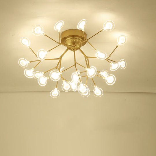 Modern Leaf-Shaped Led Ceiling Lamp For Bedroom - Acrylic Flush Mount 21 / Gold