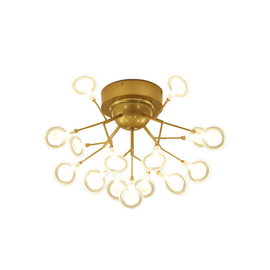 Modern Leaf-Shaped Led Ceiling Lamp For Bedroom - Acrylic Flush Mount 18 / Gold