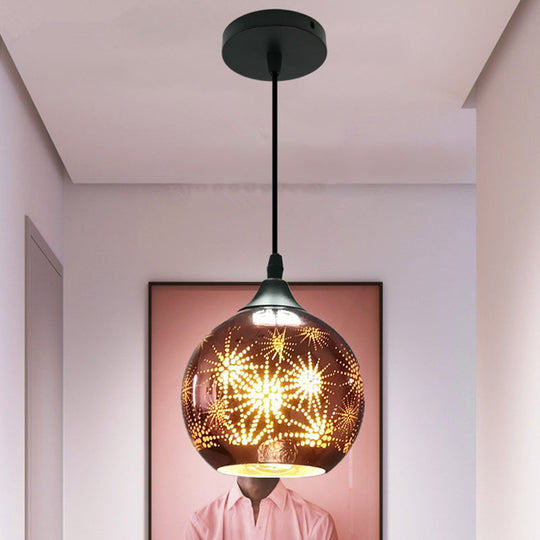 Modernist Firework Glass Globe Ceiling Light - Bronze Suspension Lighting For Corridor 1 /