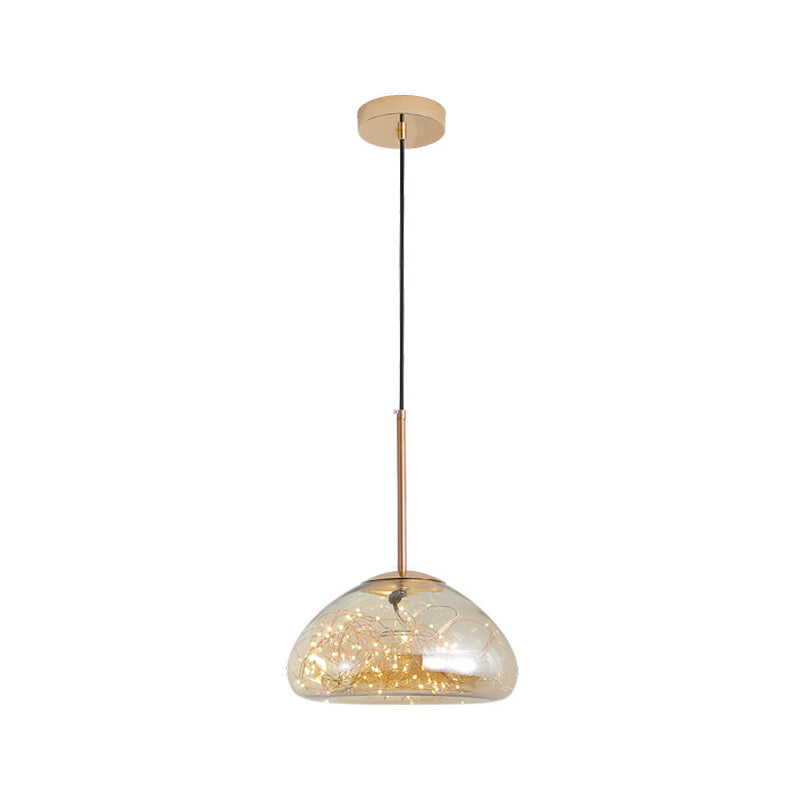 Sleek 1-Light Pendant Lamp with Glass Shade: Minimalist Elegance