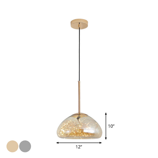 Sleek 1-Light Pendant Lamp with Glass Shade: Minimalist Elegance