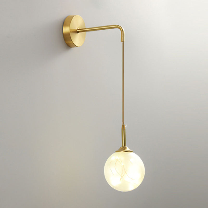 Modern Led Gold Wall Sconce With Geometric Glass Shade