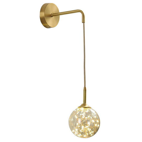 Modern Led Gold Wall Sconce With Geometric Glass Shade
