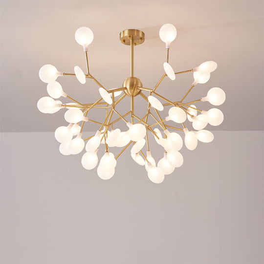 Minimalist Led Acrylic Branch Pendant Chandelier In Brass For Living Room Lighting 45 /