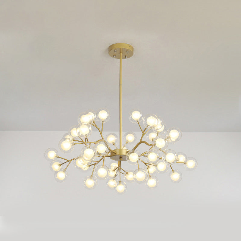Branch-Like Wireframe Led Chandelier: Modern Metal Hanging Light For Living Room 45 / Gold A