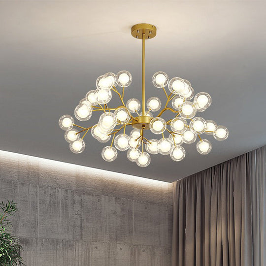 Wireframe Pendant Lamp: Minimal Led Chandelier For Living Room 30 / Gold A