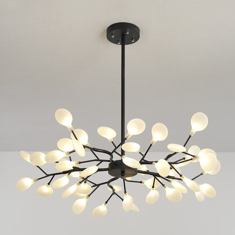 Wireframe Pendant Lamp: Minimal Led Chandelier For Living Room 30 / Black B