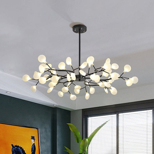 Modern Metal Wireframe Pendant Lamp - Minimal LED Chandelier for Living Room