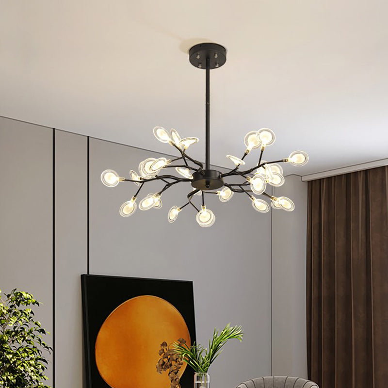 Modern Metal Wireframe Pendant Lamp - Minimal LED Chandelier for Living Room