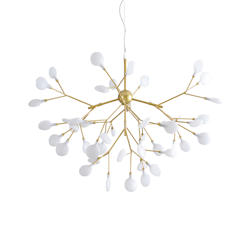 Modern Gold LED Pendant Chandelier for Dining Room - Acrylic Branch Design